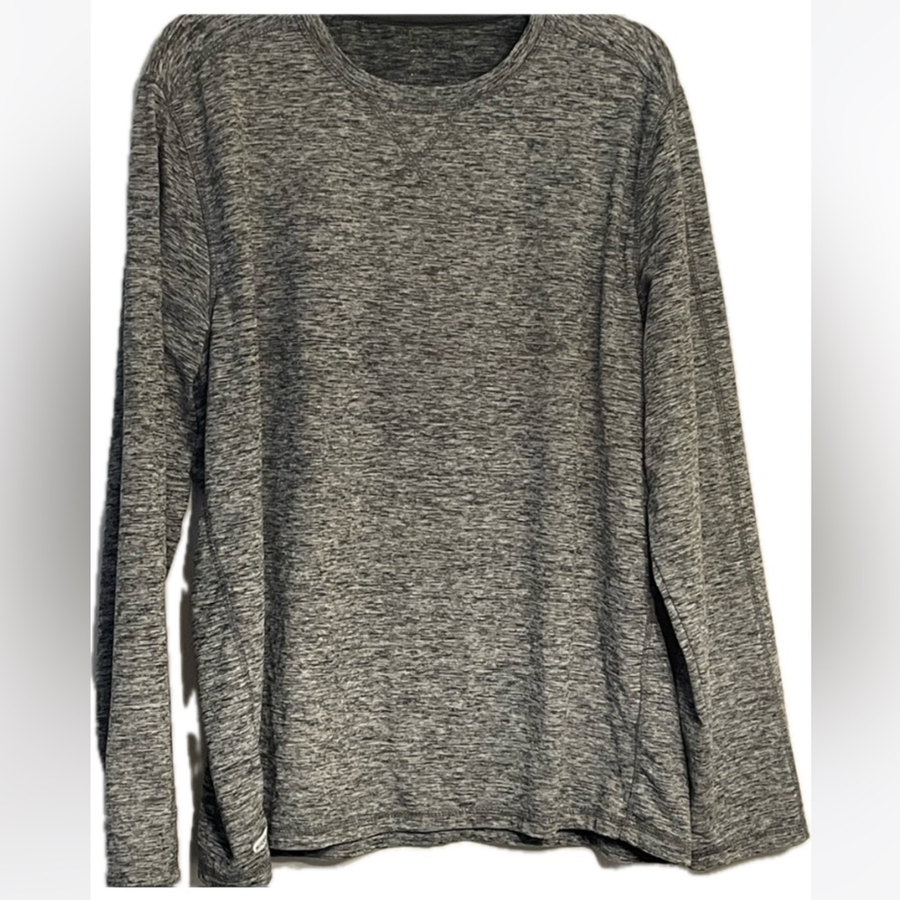 MICROTECH Men’s Moisture Wicking Black Grey Heather Long Sleeve Shirt